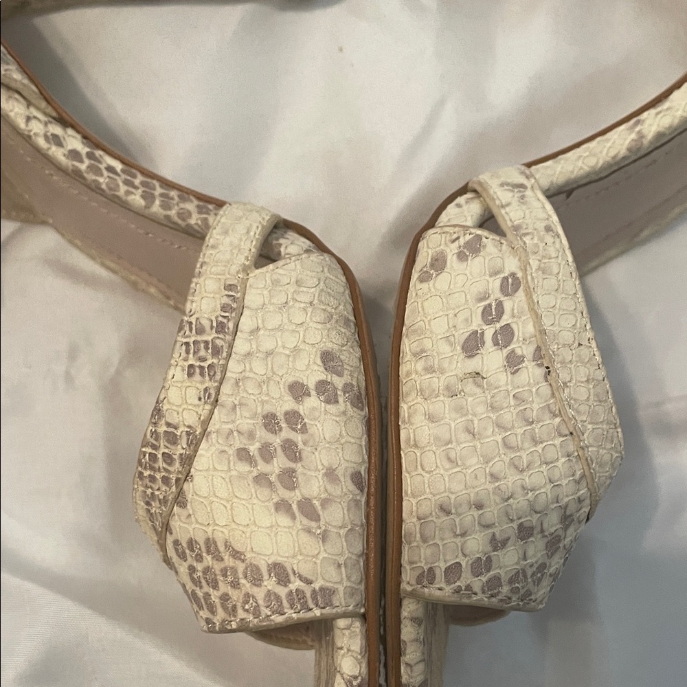 Vince Camuto High-Heel Ankle Strap Sandals in Neutral Snake Print - Picture 8 of 10